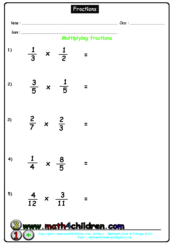 Multiply Fractions By Whole Numbers Worksheet Sports News Insights