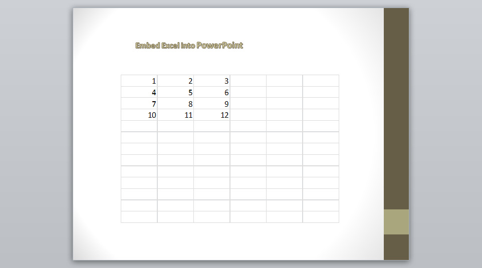 Embed Excel Into Powerpoint