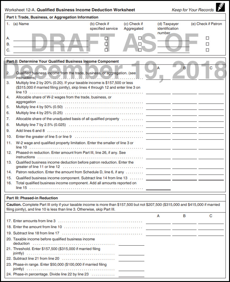 Section 199A Qualified Business Income Deduction